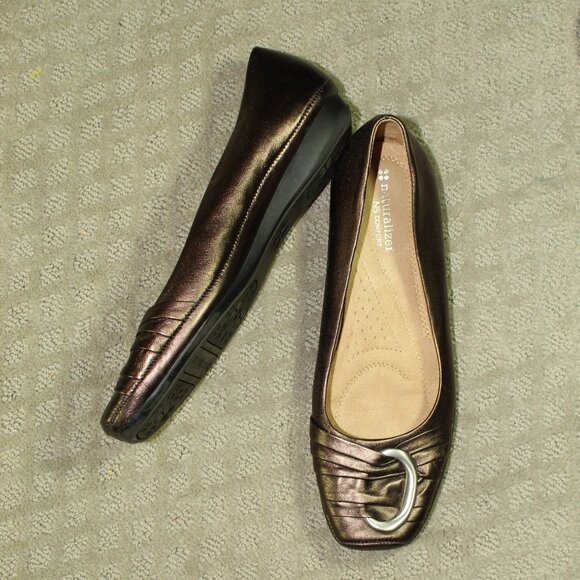 Naturalizer N5 Comfort Violette Women's 9M Bronze Leather Flats - Picture 1 of 6